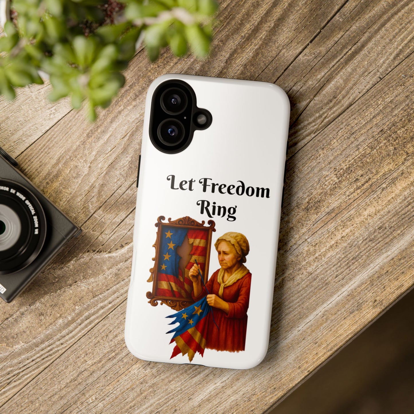 Patriotic Phone Case, Let Freedom Ring, American Pride Accessories, Gift for Veterans, 4th of July Decoration, Flag Lover's Case