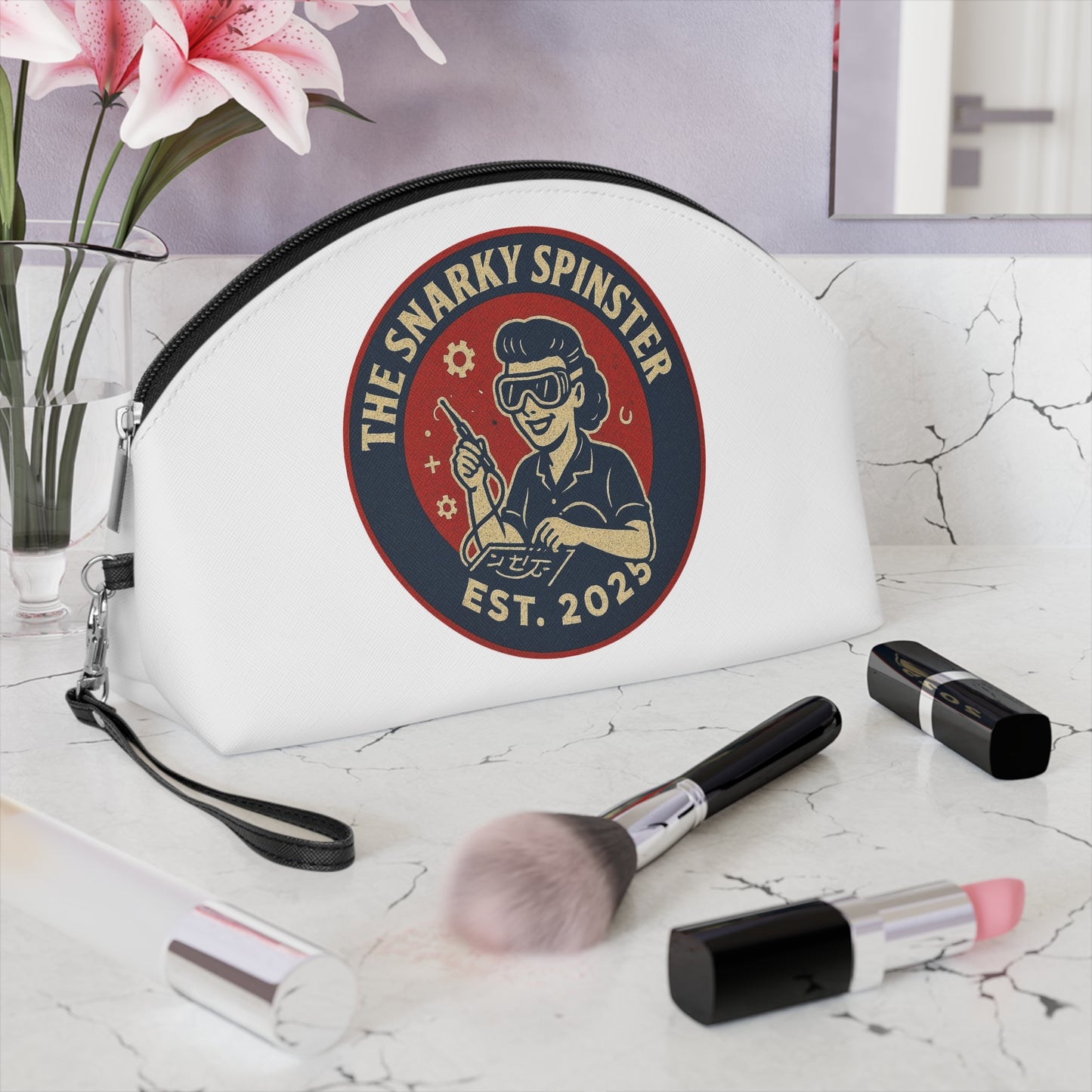 Makeup Bag - Tech Queen Snarky Spinster Design