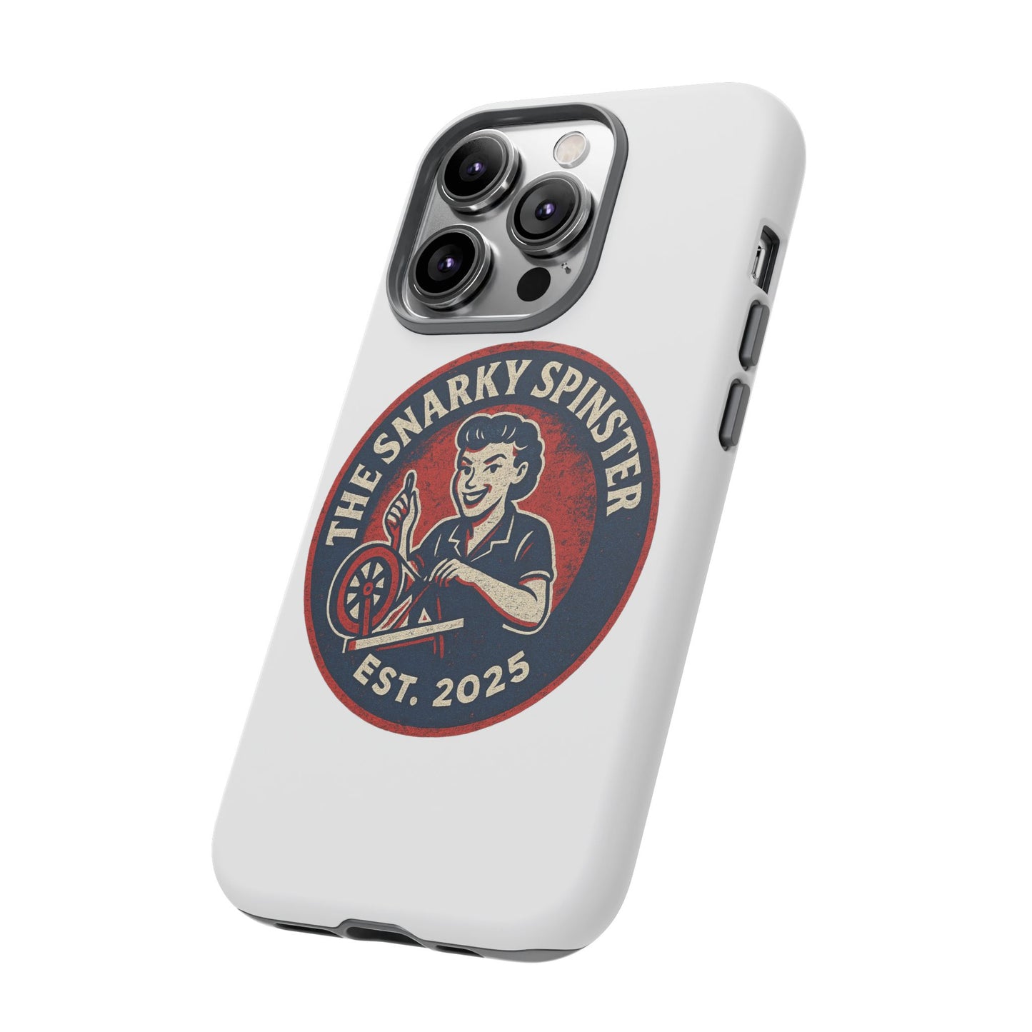 Snarky Spinster Phone Case, Quirky Phone Holder, Funny Smartphone Cover, Gift for Crafters, Humor Accessories, Custom Tech Case