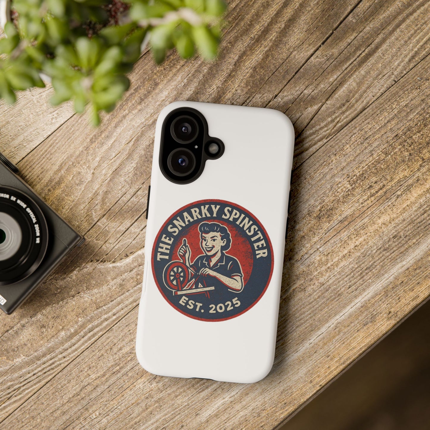 Snarky Spinster Phone Case, Quirky Phone Holder, Funny Smartphone Cover, Gift for Crafters, Humor Accessories, Custom Tech Case