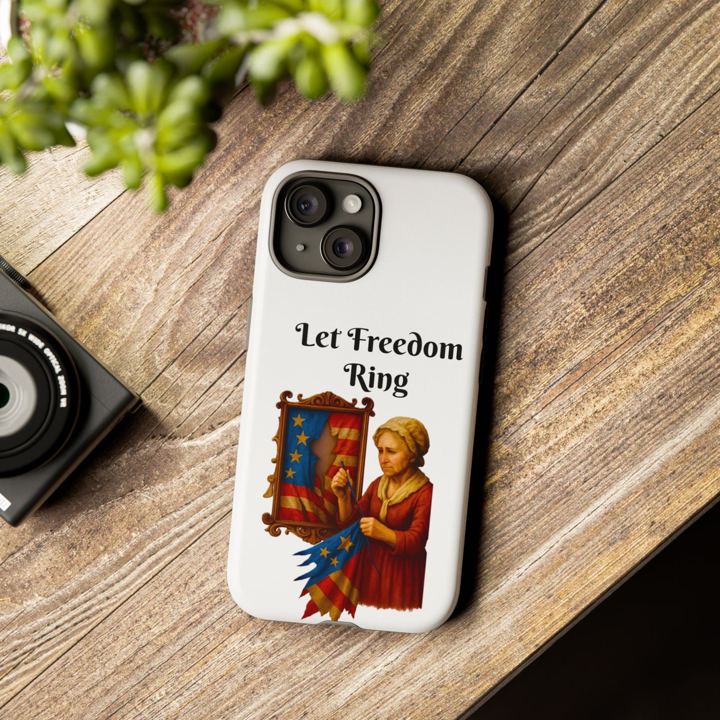 Patriotic Phone Case, Let Freedom Ring, American Pride Accessories, Gift for Veterans, 4th of July Decoration, Flag Lover's Case