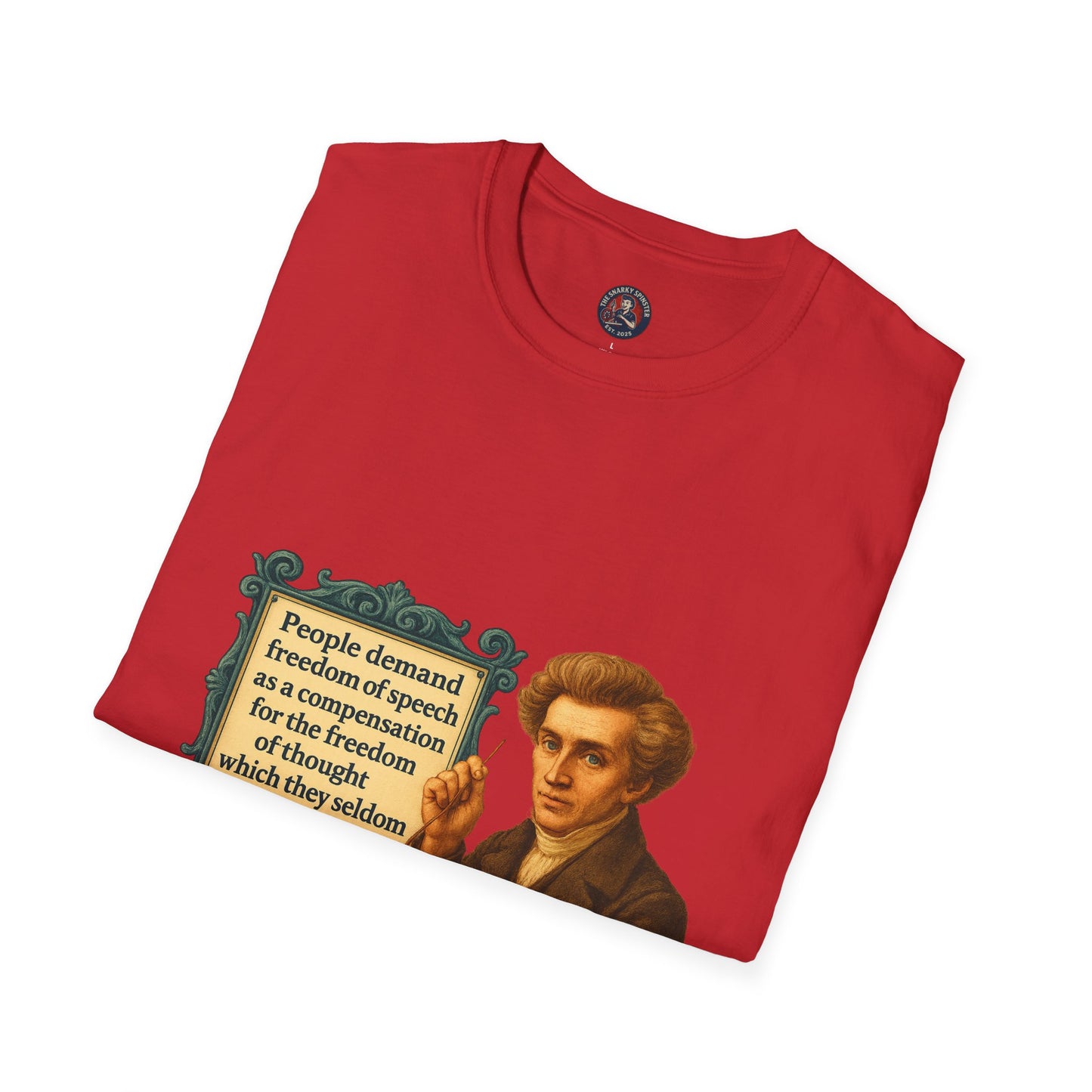 Philosophical Kierkegaard Quote Unisex Softstyle T-Shirt, Søren Kierkegaard Tee, Existentialist Clothing, Inspirational Graphic Top,