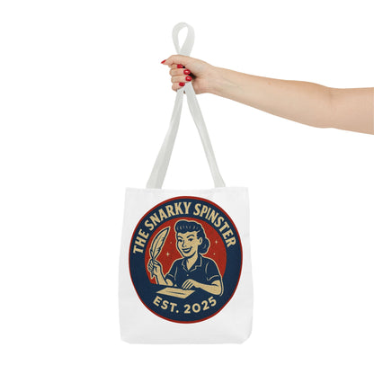 Lit Snarky Spinster Tote Bag - Fun Grocery Bag, Gift for Feminists, Retro Style, Sustainability, Everyday Use