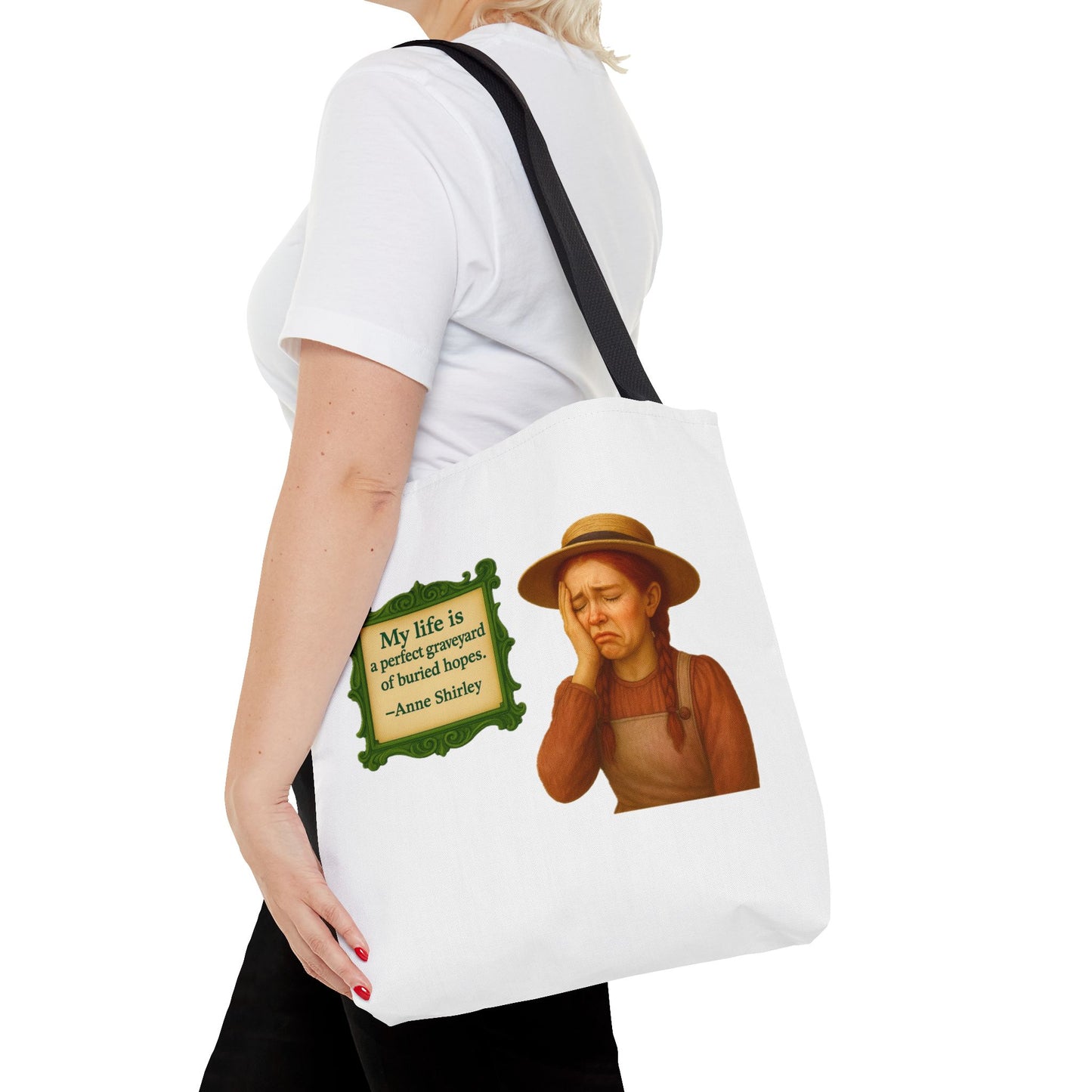 Anne Shirley Tote Bag - The Snarky Spinster, Book Lover Gift, Funny Library Bag, Reading Accessory, Literary Pun Design, Gifts for Readers
