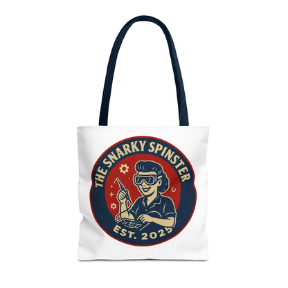 Tech Queen Snarky Spinster Tote Bag - Fun Grocery Bag, Gift for Feminists, Retro Style, Sustainability, Everyday Use