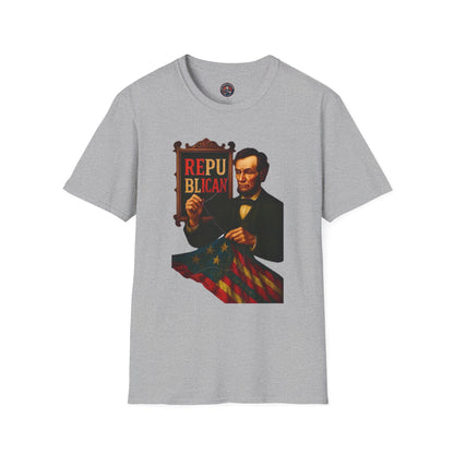 Unisex Softstyle T-Shirt - Lincoln, Inspirational Tee, Gift for Activists, Comfortable Everyday Wear, Perfect for Celebrations