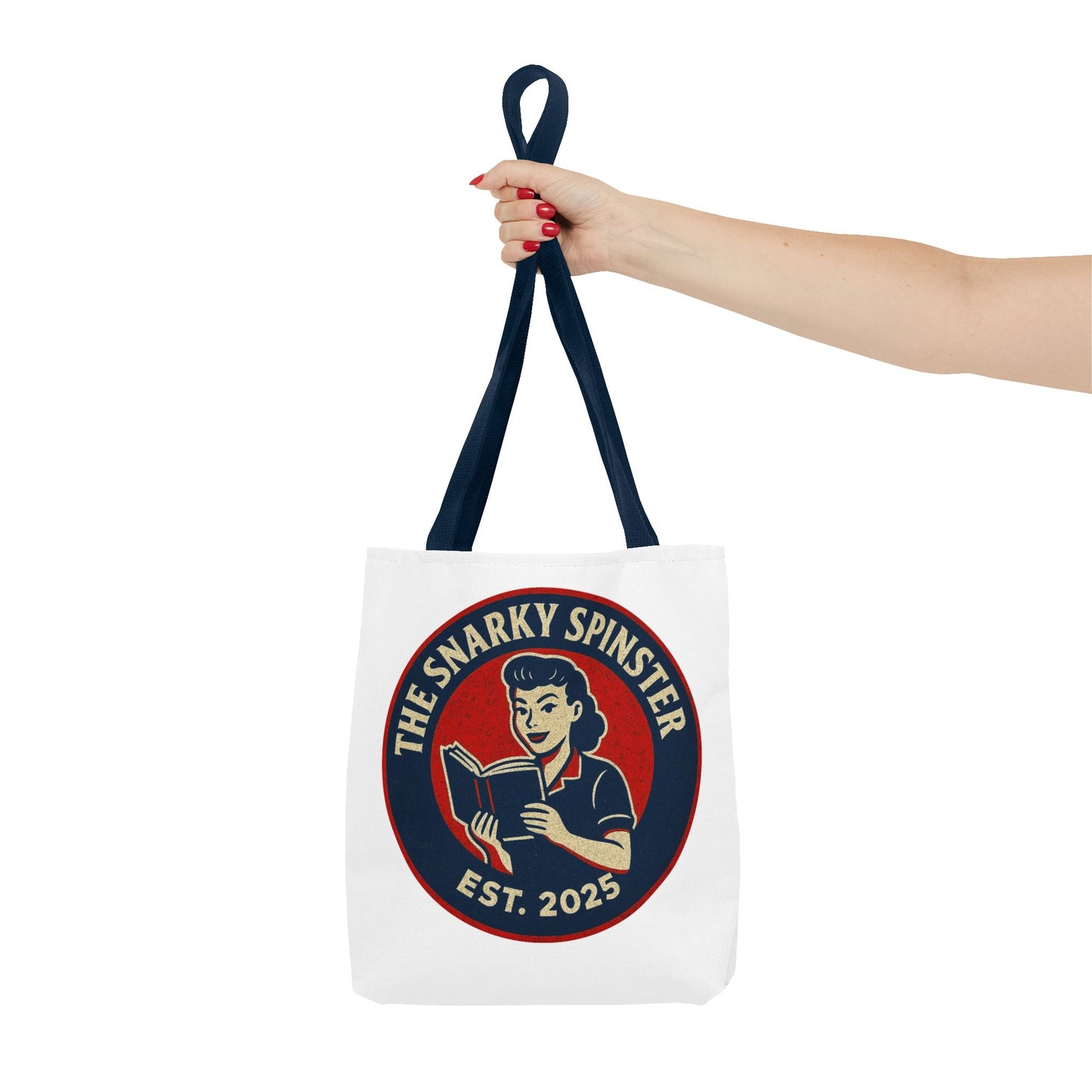 Book Lover Tote Bag - The Snarky Spinster, Book Lover Gift, Funny Library Bag, Reading Accessory, Literary Pun Design, Gifts for Readers