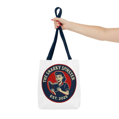 Book Lover Tote Bag - The Snarky Spinster, Book Lover Gift, Funny Library Bag, Reading Accessory, Literary Pun Design, Gifts for Readers