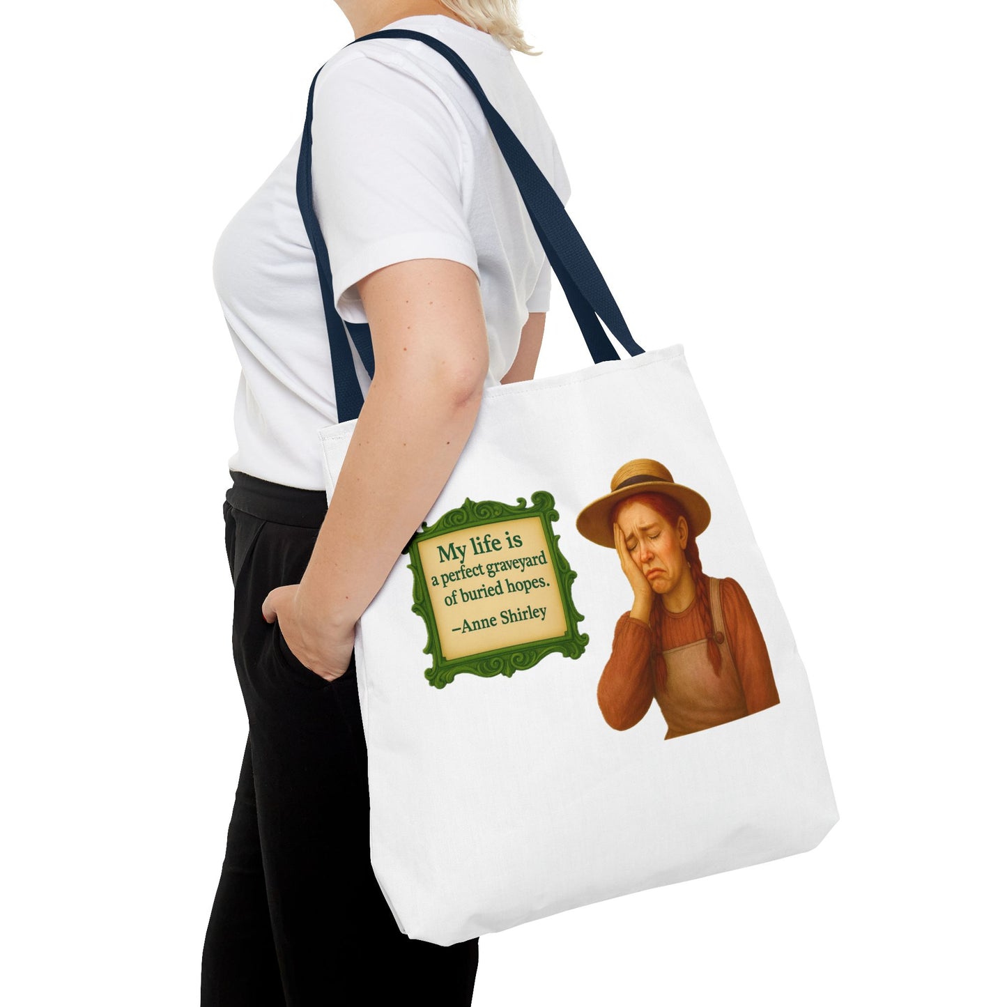 Anne Shirley Tote Bag - The Snarky Spinster, Book Lover Gift, Funny Library Bag, Reading Accessory, Literary Pun Design, Gifts for Readers