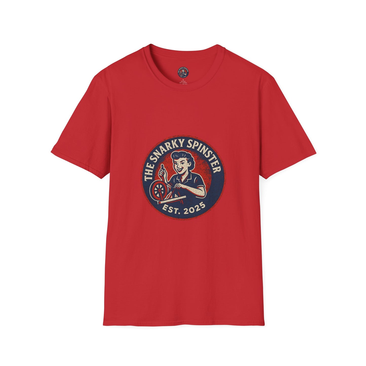 Unisex Softstyle T-Shirt - Snarky Spinster Logo, Inspirational Tee, Gift for Activists, Comfortable Everyday Wear, Perfect for Celebrations