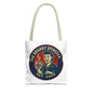 Coffee Crazed Snarky Spinster Tote Bag - Fun Grocery Bag, Gift for Feminists, Retro Style, Sustainability, Everyday Use
