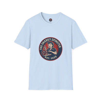 Unisex Softstyle T-Shirt - Snarky Spinster Logo, Inspirational Tee, Gift for Activists, Comfortable Everyday Wear, Perfect for Celebrations