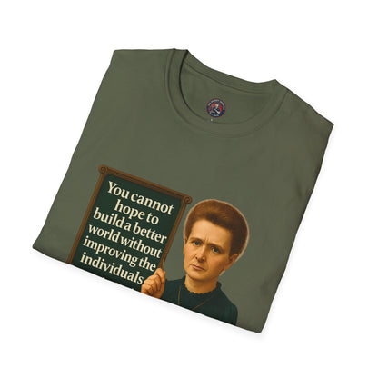 Unisex Softstyle T-Shirt - Madame Curie, Inspirational Tee, Gift for Activists, Comfortable Everyday Wear, Perfect for Celebrations