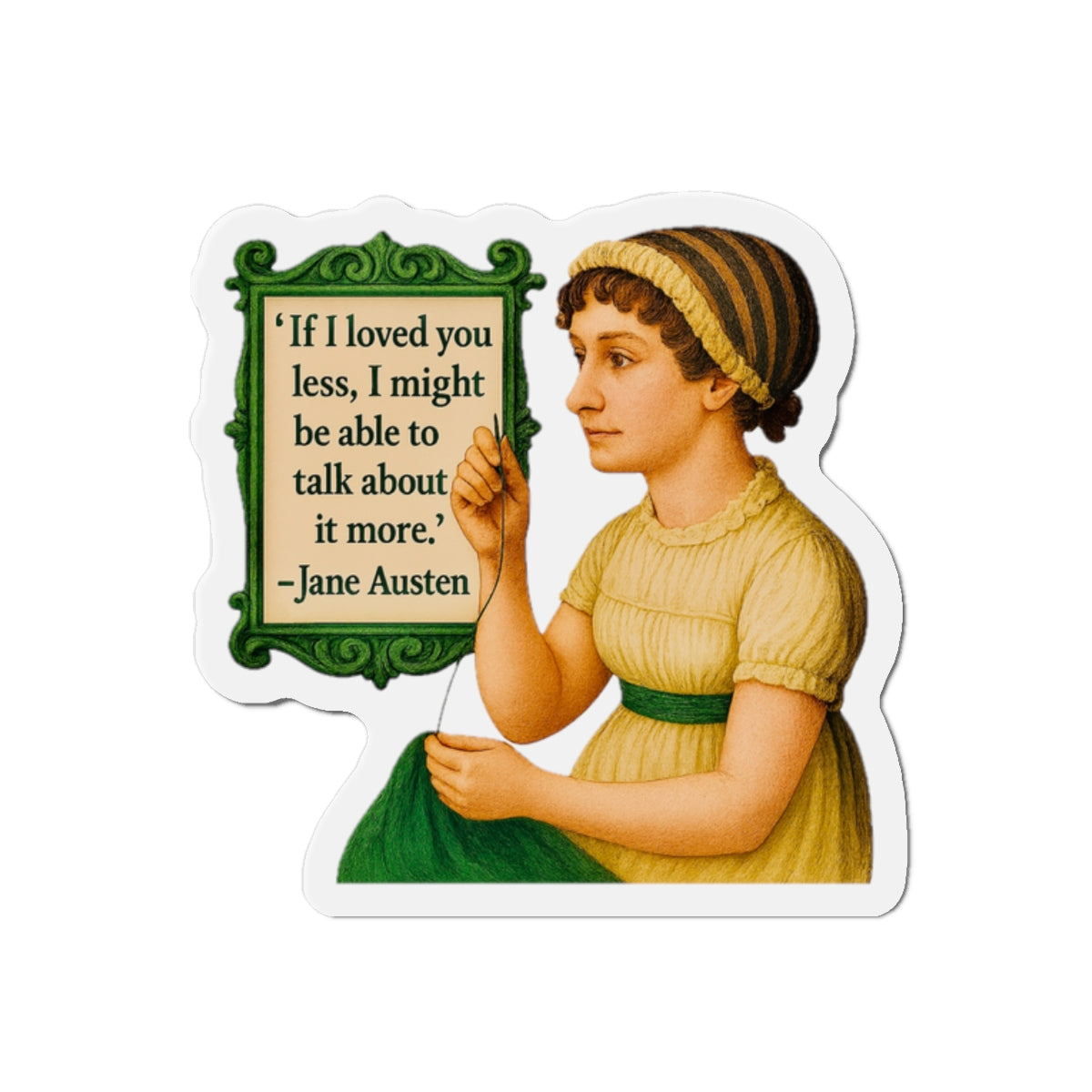 Austen Quote Die-Cut Magnets, Literary Decor, Unique Gift, Fridge Magnet, Book Lover Gift
