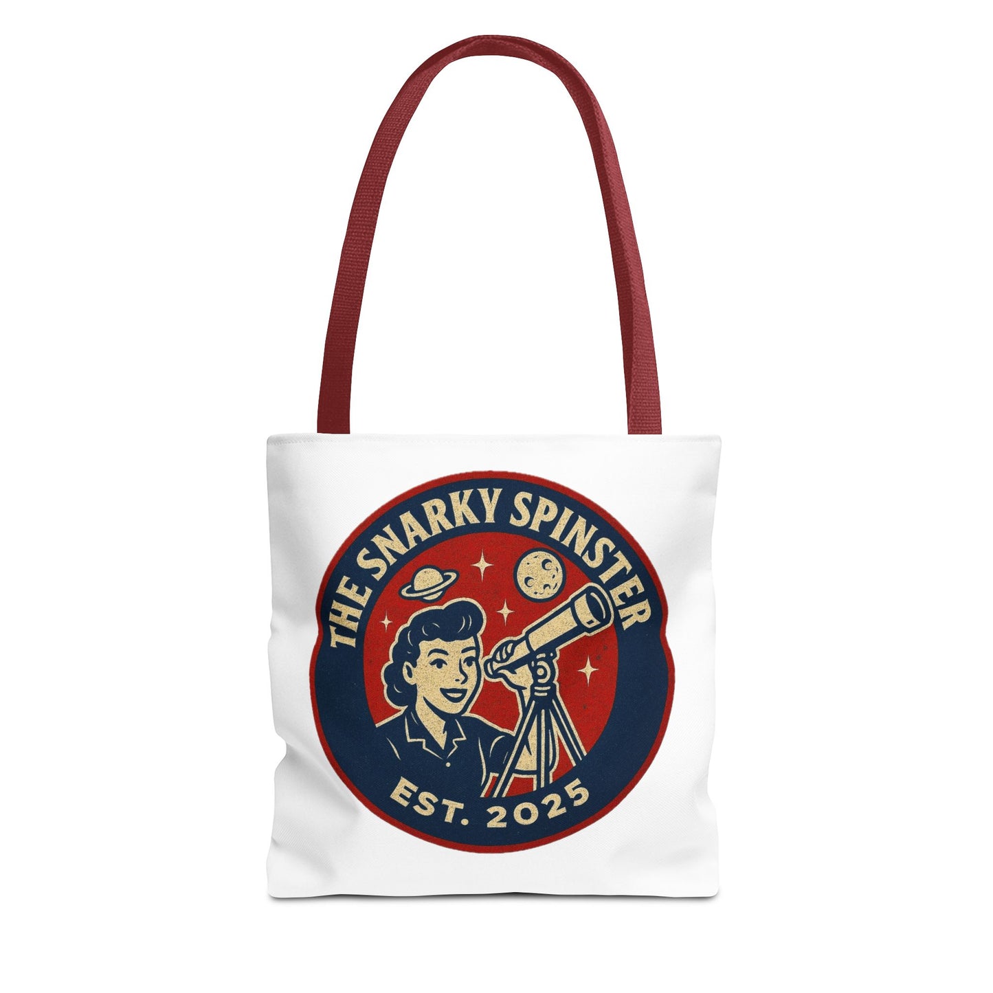 Copy of Patriotic Snarky Spinster Tote Bag - Fun Grocery Bag, Gift for Feminists, Retro Style, Sustainability, Everyday Use