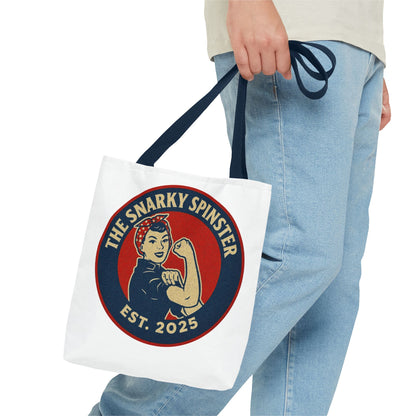 Rosie the Snarky Spinster Tote Bag - Fun Grocery Bag, Gift for Feminists, Retro Style, Sustainability, Everyday Use