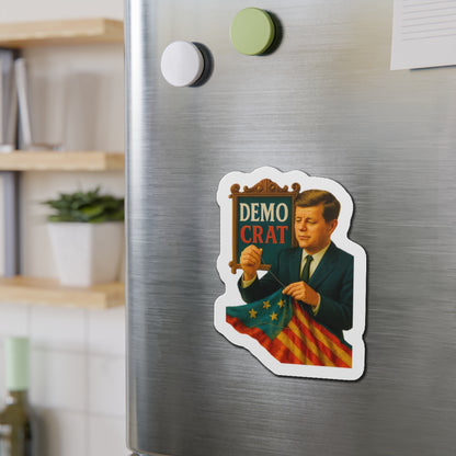 JFK Die-Cut Magnet - Fun Home Decor, Gift for Crafters, Quirky Kitchen Decor, Artsy Refrigerator Magnet, Unique Gift Idea