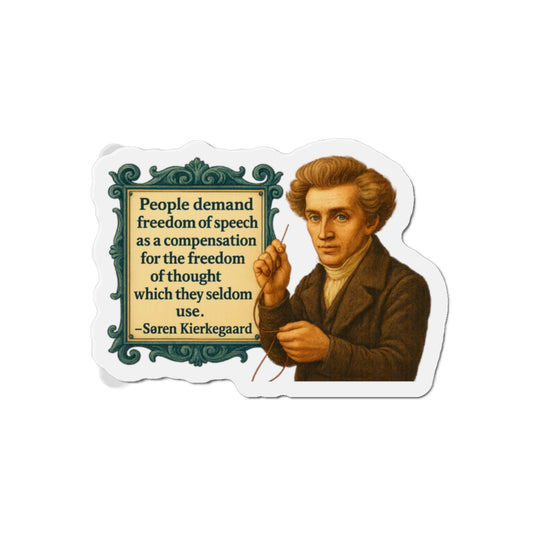 Inspirational Die-Cut Magnet - Kierkegaard Quote, Home Decor, Gift for Book Lovers, Kitchen Magnet, Office Decor, Literary Gift