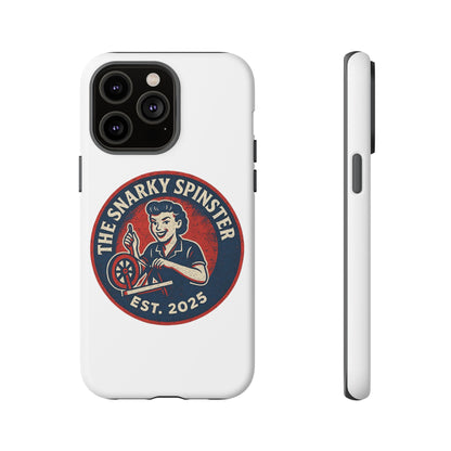 Snarky Spinster Phone Case, Quirky Phone Holder, Funny Smartphone Cover, Gift for Crafters, Humor Accessories, Custom Tech Case