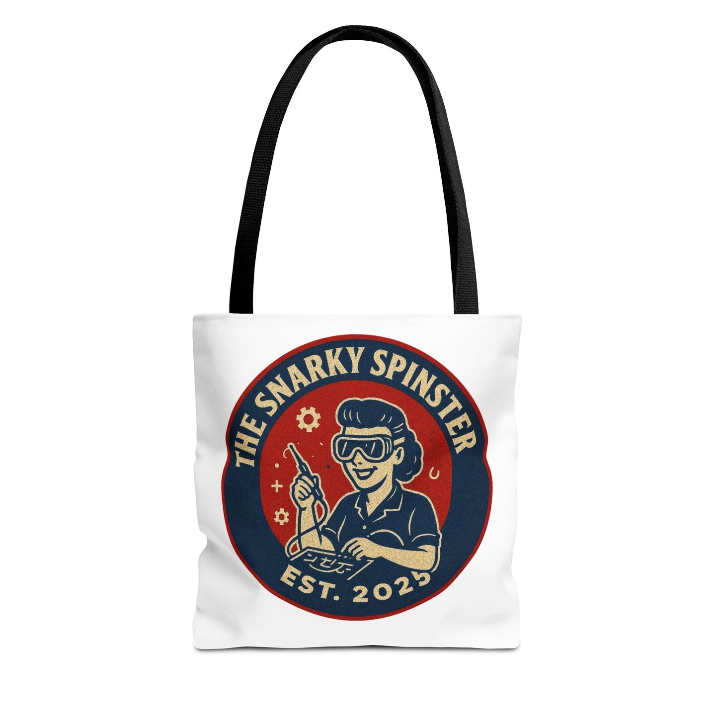 Tech Queen Snarky Spinster Tote Bag - Fun Grocery Bag, Gift for Feminists, Retro Style, Sustainability, Everyday Use