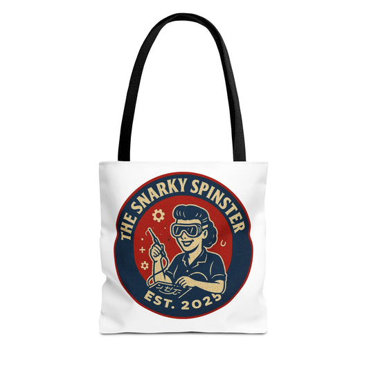 Tech Queen Snarky Spinster Tote Bag - Fun Grocery Bag, Gift for Feminists, Retro Style, Sustainability, Everyday Use
