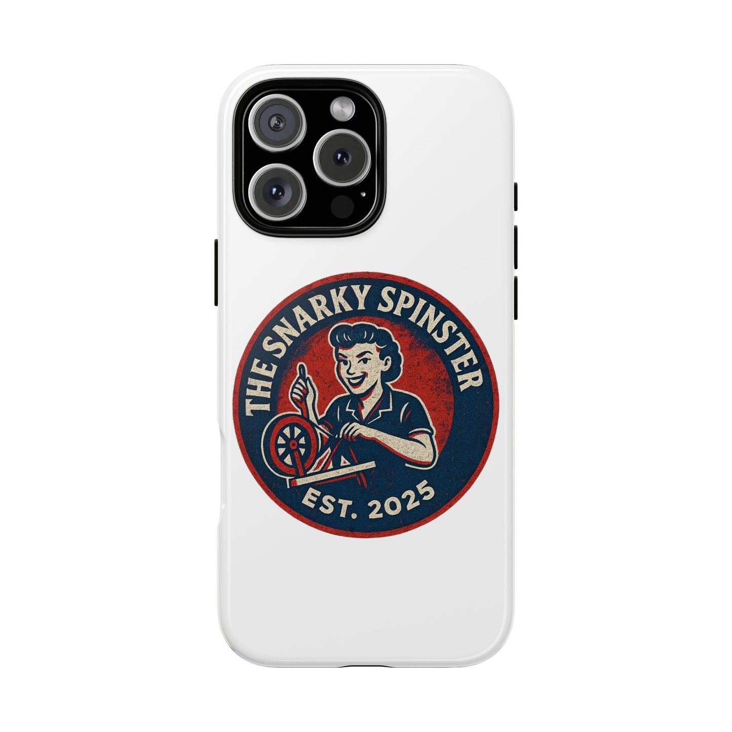 Snarky Spinster Phone Case, Quirky Phone Holder, Funny Smartphone Cover, Gift for Crafters, Humor Accessories, Custom Tech Case