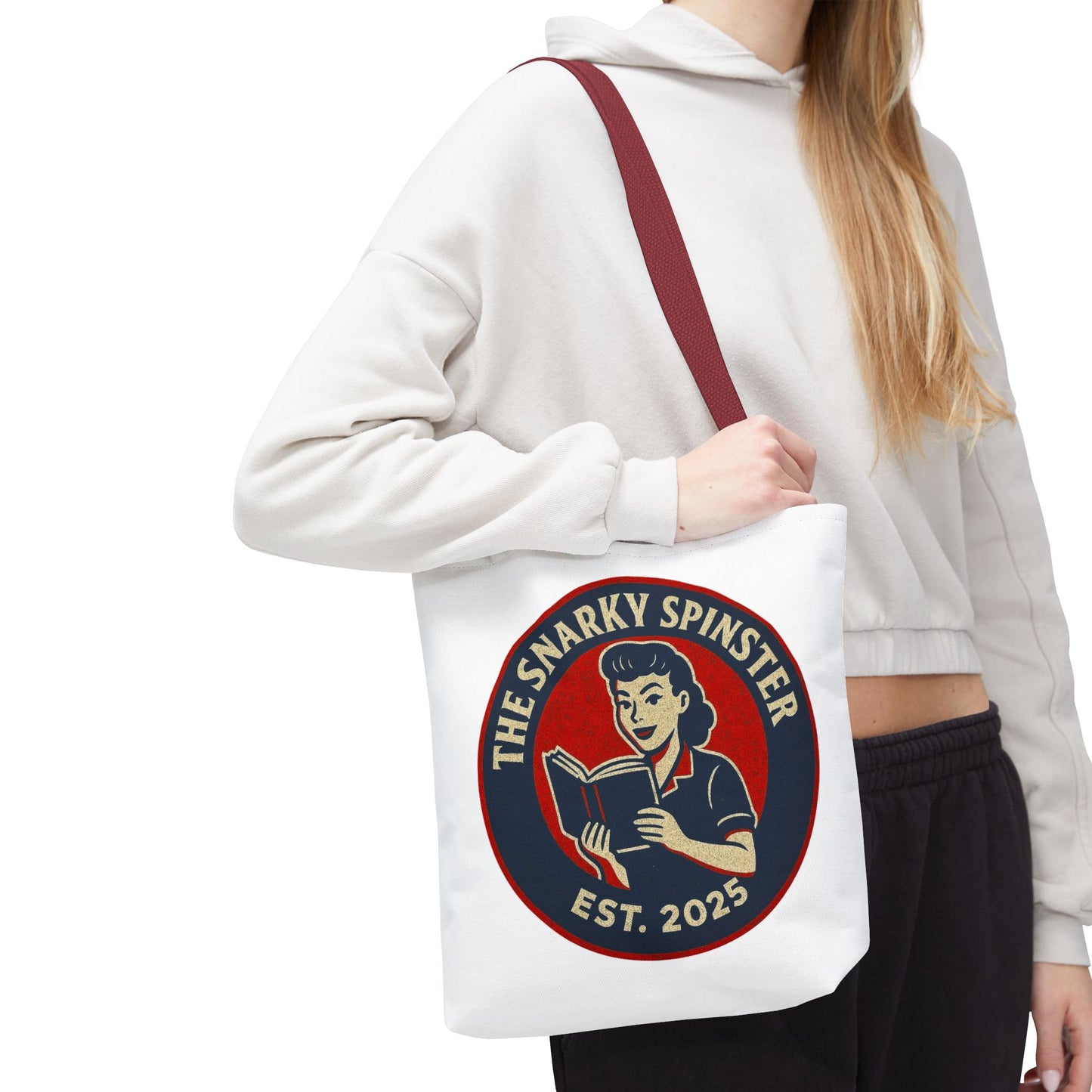 Book Lover Tote Bag - The Snarky Spinster, Book Lover Gift, Funny Library Bag, Reading Accessory, Literary Pun Design, Gifts for Readers