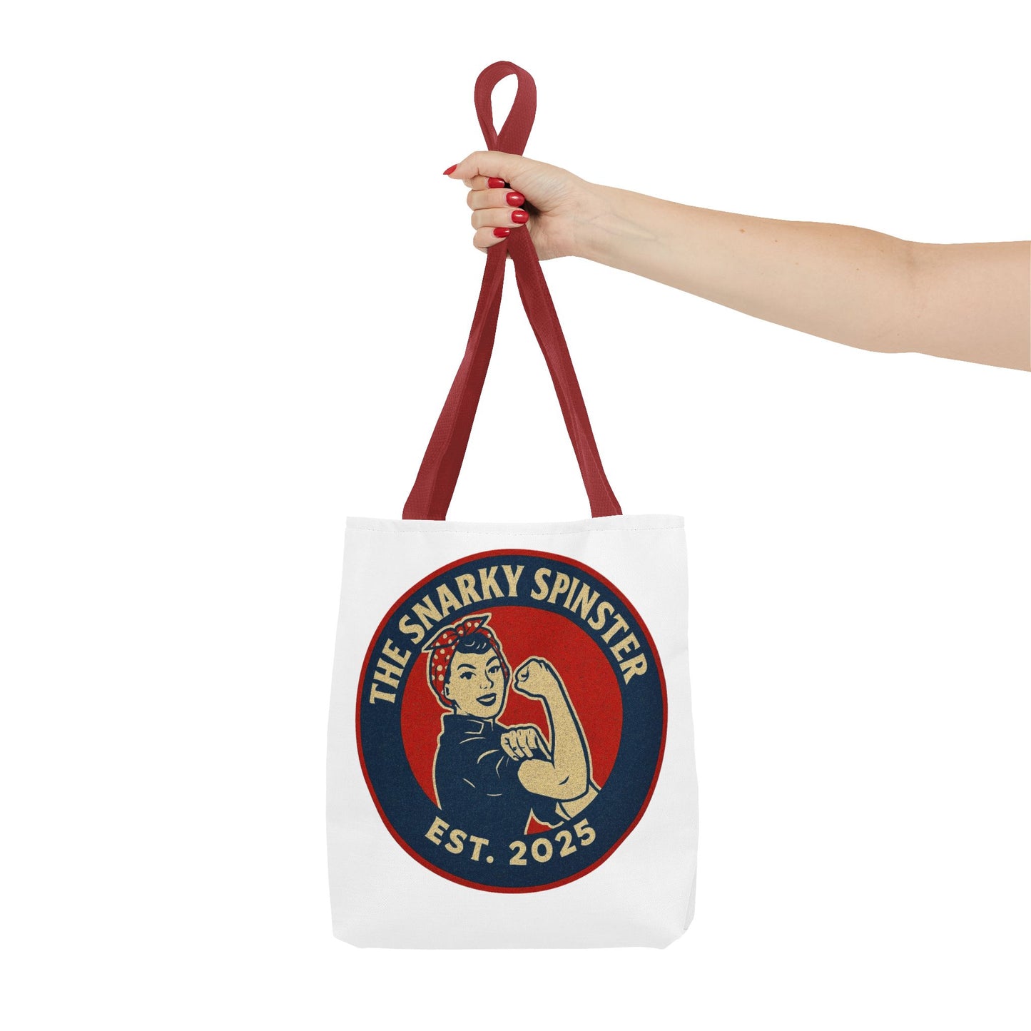 Rosie the Snarky Spinster Tote Bag - Fun Grocery Bag, Gift for Feminists, Retro Style, Sustainability, Everyday Use