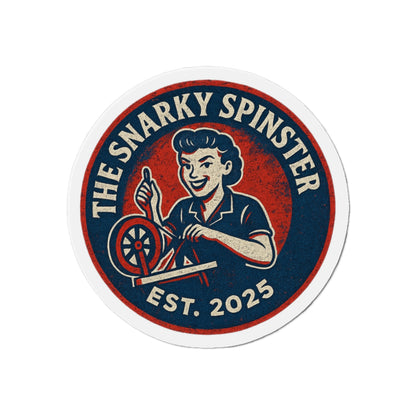 Snarky Spinster Die-Cut Magnet - Fun Home Decor, Gift for Crafters, Quirky Kitchen Decor, Artsy Refrigerator Magnet, Unique Gift Idea