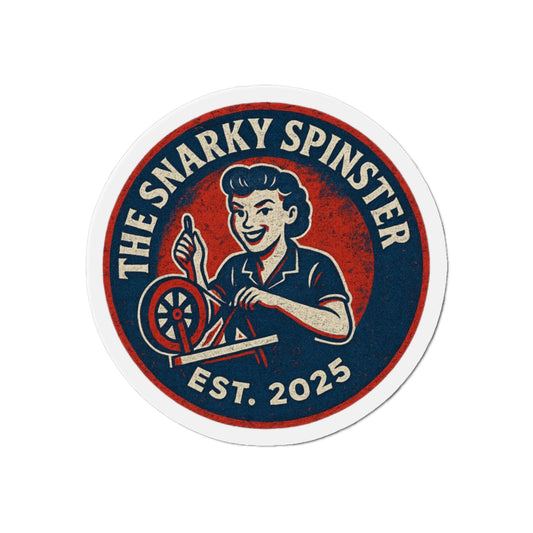 Snarky Spinster Die-Cut Magnet - Fun Home Decor, Gift for Crafters, Quirky Kitchen Decor, Artsy Refrigerator Magnet, Unique Gift Idea