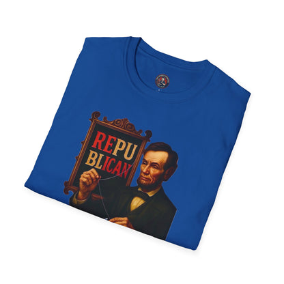 Unisex Softstyle T-Shirt - Lincoln, Inspirational Tee, Gift for Activists, Comfortable Everyday Wear, Perfect for Celebrations