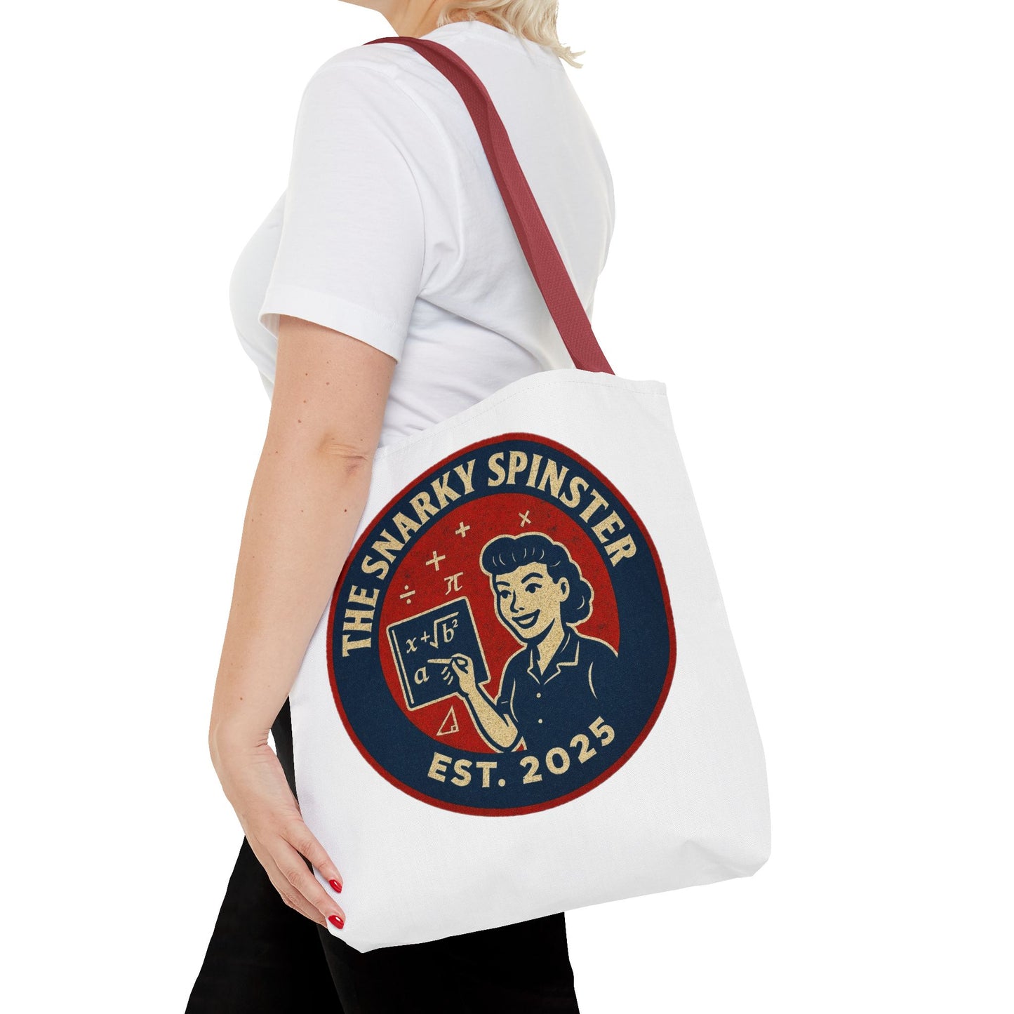 Mathematician Tote Bag - The Snarky Spinster, Book Lover Gift, Funny Library Bag, Reading Accessory, Literary Pun Design, Gifts for Readers