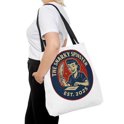 Lit Snarky Spinster Tote Bag - Fun Grocery Bag, Gift for Feminists, Retro Style, Sustainability, Everyday Use