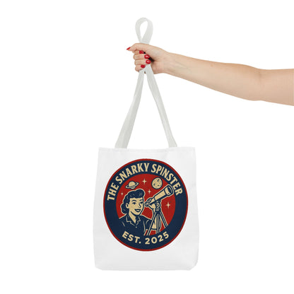 Copy of Patriotic Snarky Spinster Tote Bag - Fun Grocery Bag, Gift for Feminists, Retro Style, Sustainability, Everyday Use