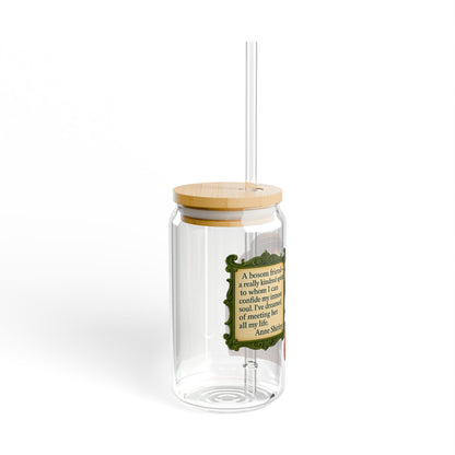 Anne Shirley Vintage Sipper Glass, 16oz Mason Jar, Retro Drinkware, Happy Hour Gift, Eco-friendly Beverage Container, Party Favor