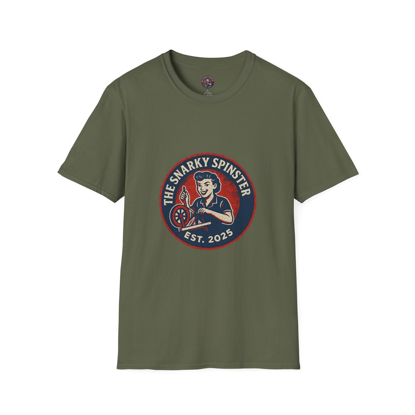Unisex Softstyle T-Shirt - Snarky Spinster Logo, Inspirational Tee, Gift for Activists, Comfortable Everyday Wear, Perfect for Celebrations
