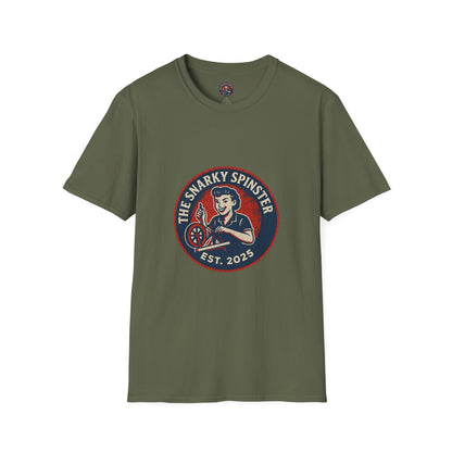 Unisex Softstyle T-Shirt - Snarky Spinster Logo, Inspirational Tee, Gift for Activists, Comfortable Everyday Wear, Perfect for Celebrations