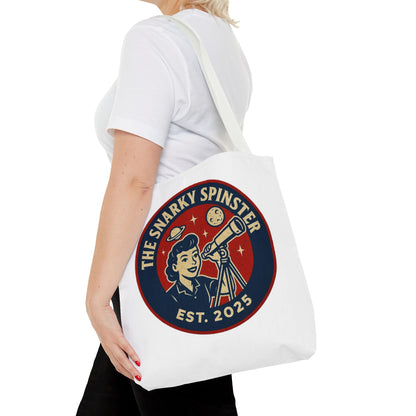 Copy of Patriotic Snarky Spinster Tote Bag - Fun Grocery Bag, Gift for Feminists, Retro Style, Sustainability, Everyday Use