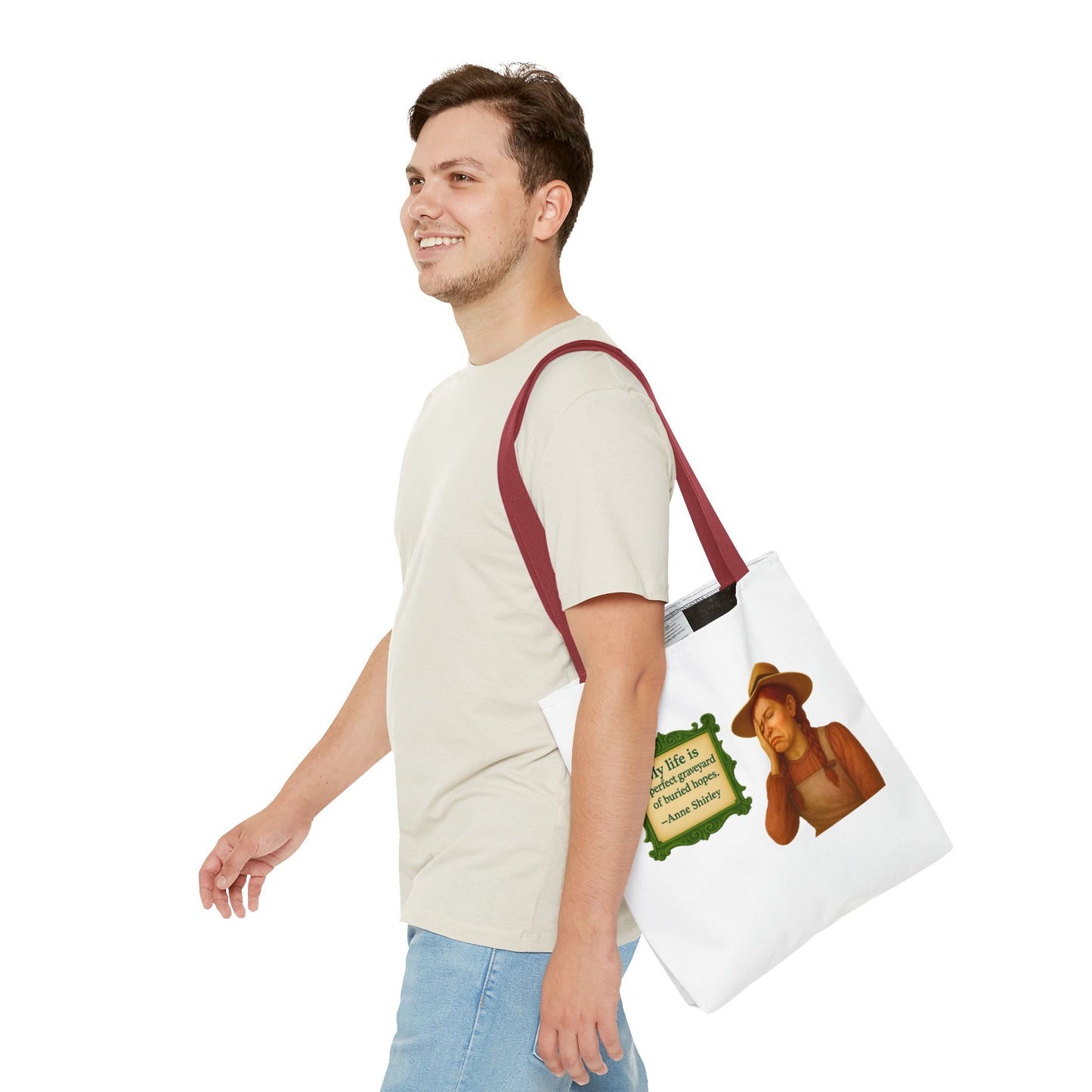 Anne Shirley Tote Bag - The Snarky Spinster, Book Lover Gift, Funny Library Bag, Reading Accessory, Literary Pun Design, Gifts for Readers