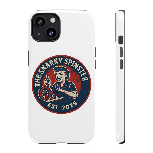 Snarky Spinster Phone Case, Quirky Phone Holder, Funny Smartphone Cover, Gift for Crafters, Humor Accessories, Custom Tech Case