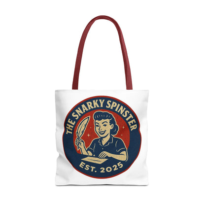 Lit Snarky Spinster Tote Bag - Fun Grocery Bag, Gift for Feminists, Retro Style, Sustainability, Everyday Use