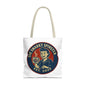 Coffee Crazed Snarky Spinster Tote Bag - Fun Grocery Bag, Gift for Feminists, Retro Style, Sustainability, Everyday Use