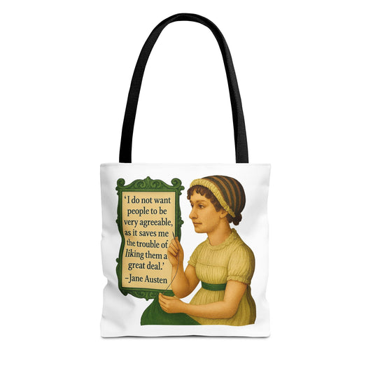Jane Austen Tote Bag, Vintage Americana Style, Ideal for, Shopping, Travel, Eco-Friendly Bag