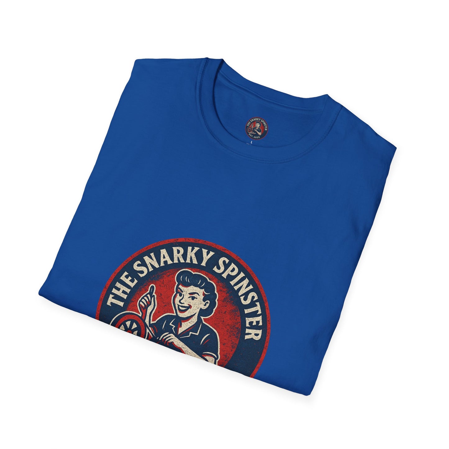 Unisex Softstyle T-Shirt - Snarky Spinster Logo, Inspirational Tee, Gift for Activists, Comfortable Everyday Wear, Perfect for Celebrations
