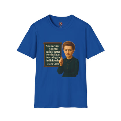 Unisex Softstyle T-Shirt - Madame Curie, Inspirational Tee, Gift for Activists, Comfortable Everyday Wear, Perfect for Celebrations