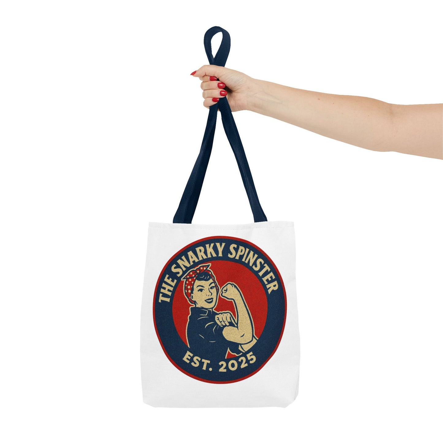 Rosie the Snarky Spinster Tote Bag - Fun Grocery Bag, Gift for Feminists, Retro Style, Sustainability, Everyday Use