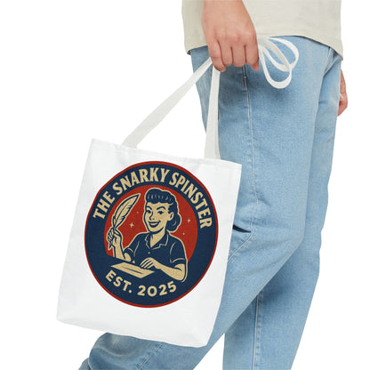 Lit Snarky Spinster Tote Bag - Fun Grocery Bag, Gift for Feminists, Retro Style, Sustainability, Everyday Use