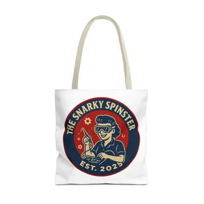 Tech Queen Snarky Spinster Tote Bag - Fun Grocery Bag, Gift for Feminists, Retro Style, Sustainability, Everyday Use