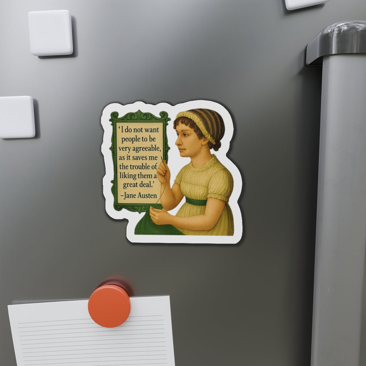 Austen Quote Die-Cut Magnet - Fun Home Decor, Gift for Crafters, Quirky Kitchen Decor, Artsy Refrigerator Magnet, Unique Gift Idea