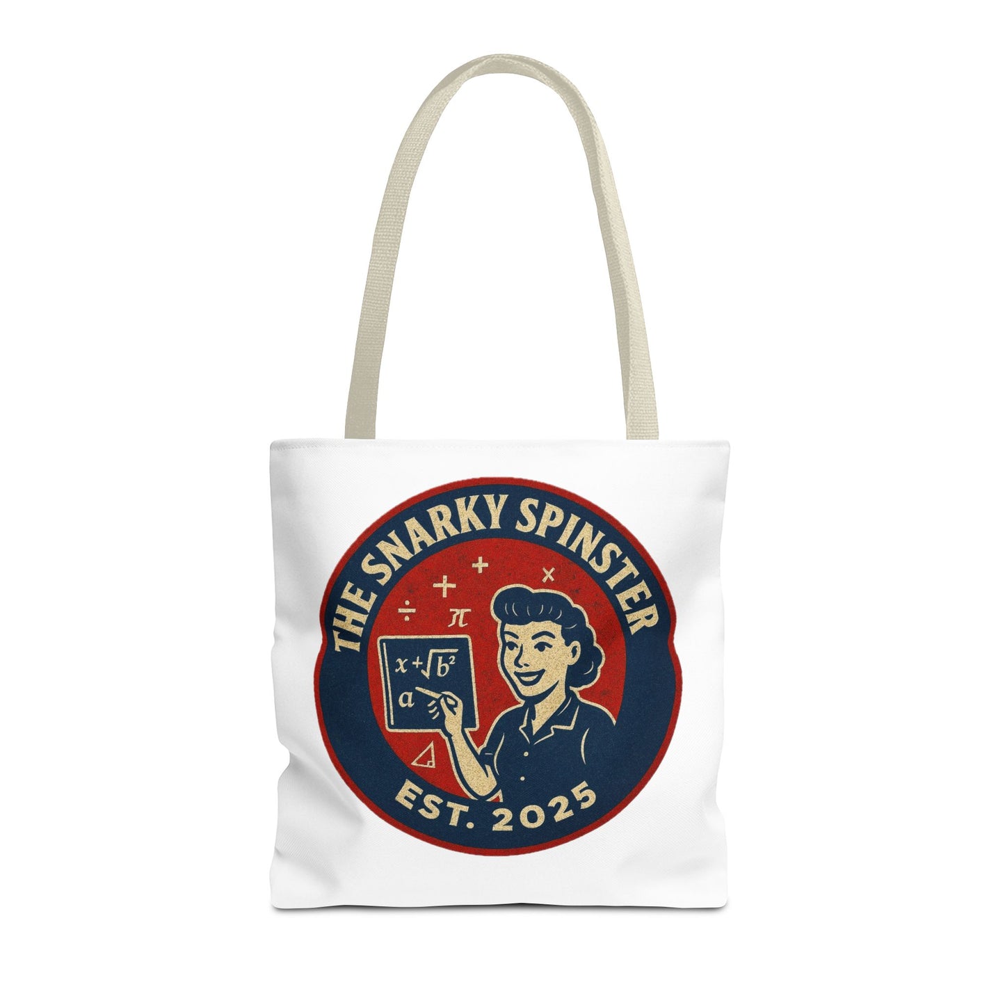 Mathematician Tote Bag - The Snarky Spinster, Book Lover Gift, Funny Library Bag, Reading Accessory, Literary Pun Design, Gifts for Readers